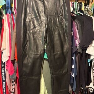 Fashion Nova Black Faux Leather Trousers